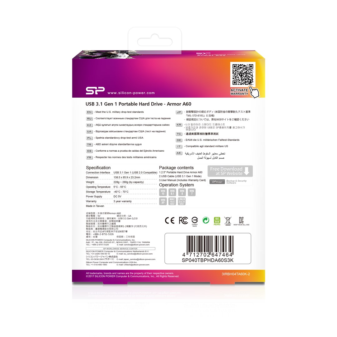 Vanjski tvrdi disk Silicon Power Armor A60 4000 GB (crno-zeleni)-14