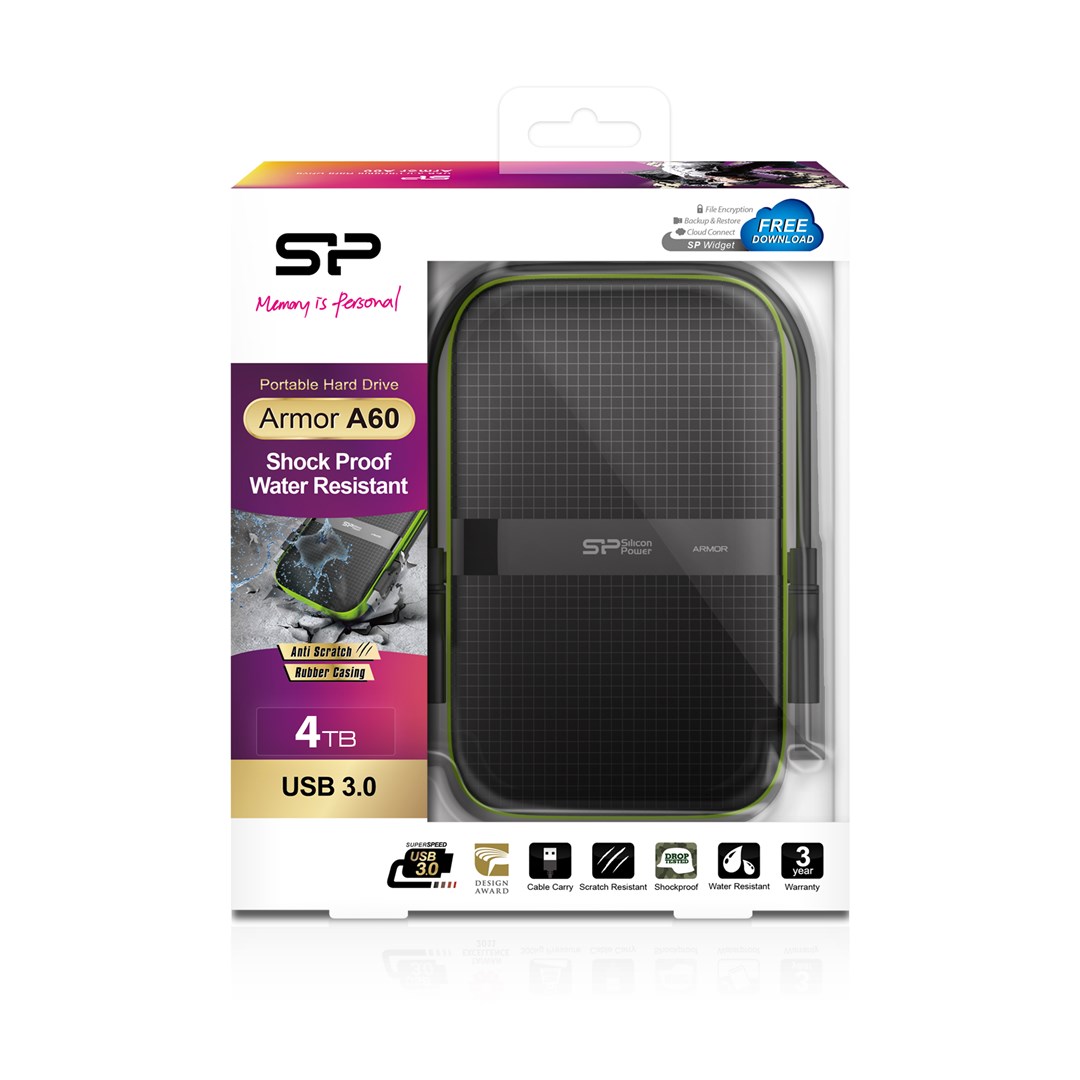 Vanjski tvrdi disk Silicon Power Armor A60 4000 GB (crno-zeleni)-8