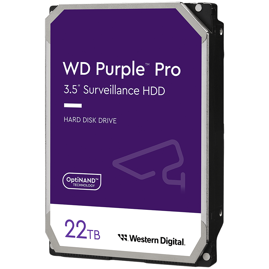 HDD Video Surveillance WD Purple Pro 22TB CMR (3.5, 512MB, 7200 RPM, SATA 6Gbps, 550TB/year)-1