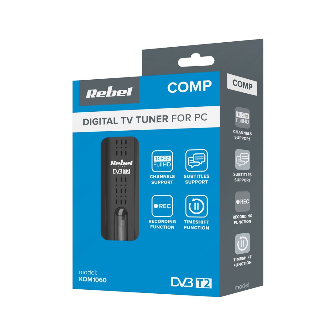Rebel Comp Tuner DVB-T2,DVB-C,DVB-T H.265 HEVC USB-0