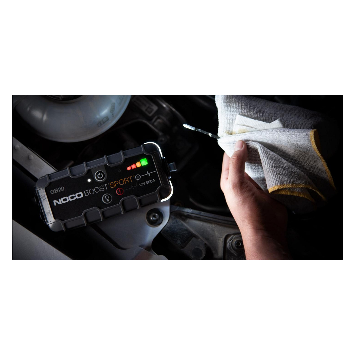 Prijenosni starter NOCO Boost Sport GB20 (500A, 12V, do 4.0L benzin, USB 2.1A, LED 100lm)-4