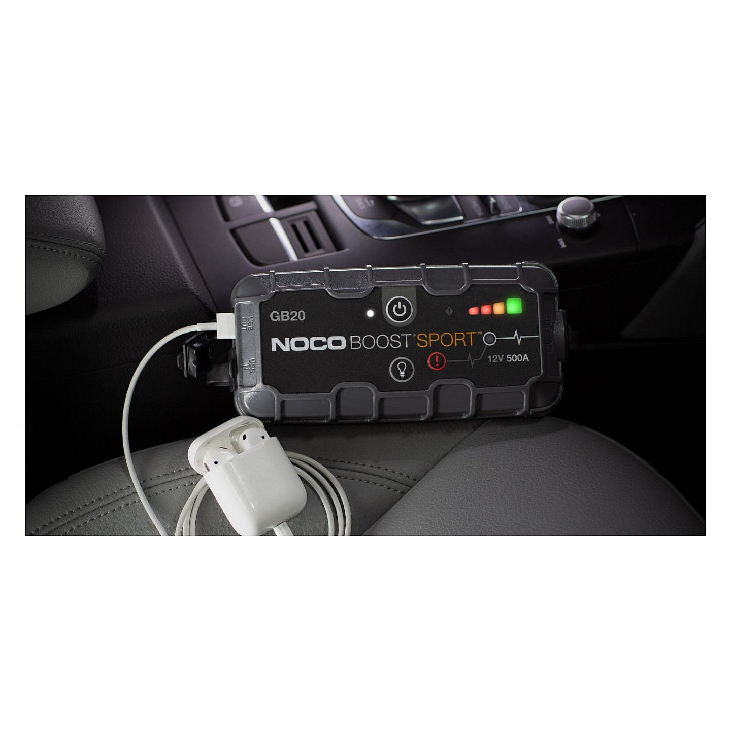 Prijenosni starter NOCO Boost Sport GB20 (500A, 12V, do 4.0L benzin, USB 2.1A, LED 100lm)-6