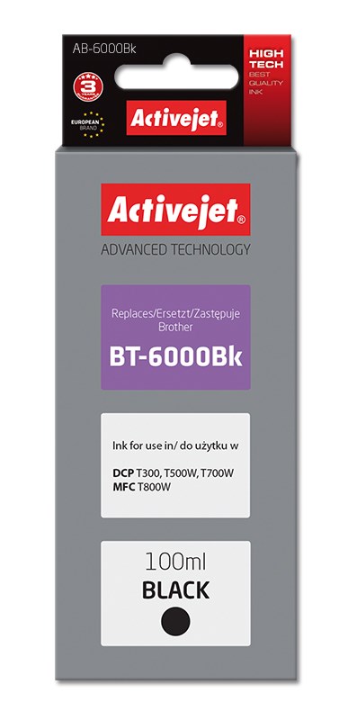 Tinta Activejet AB-6000Bk (zamjena za Brother BT-6000BK, supreme, 100 ml) crna-0