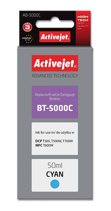 Tinta Activejet AB-5000C (zamjena za Brother BT-5000C, supreme, 50 ml) cijan