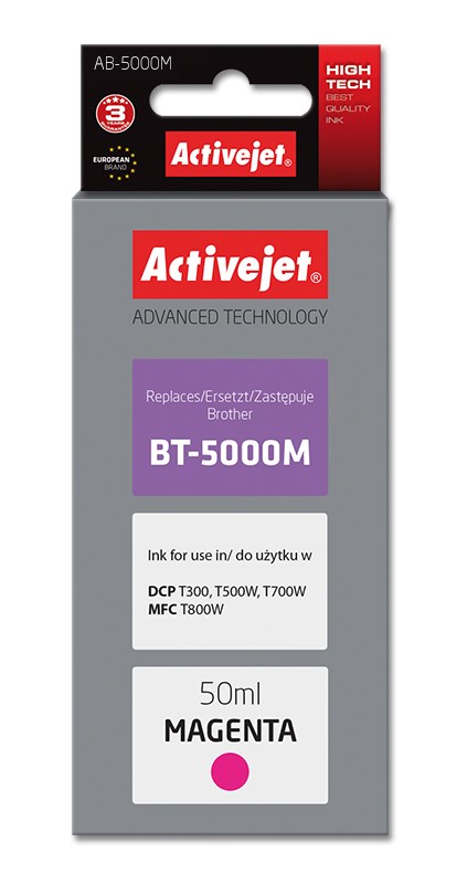 Tinta (Activejet, AB-5000M, zamjena za Brother BT-5000M, supreme, 50 ml, magenta)-0
