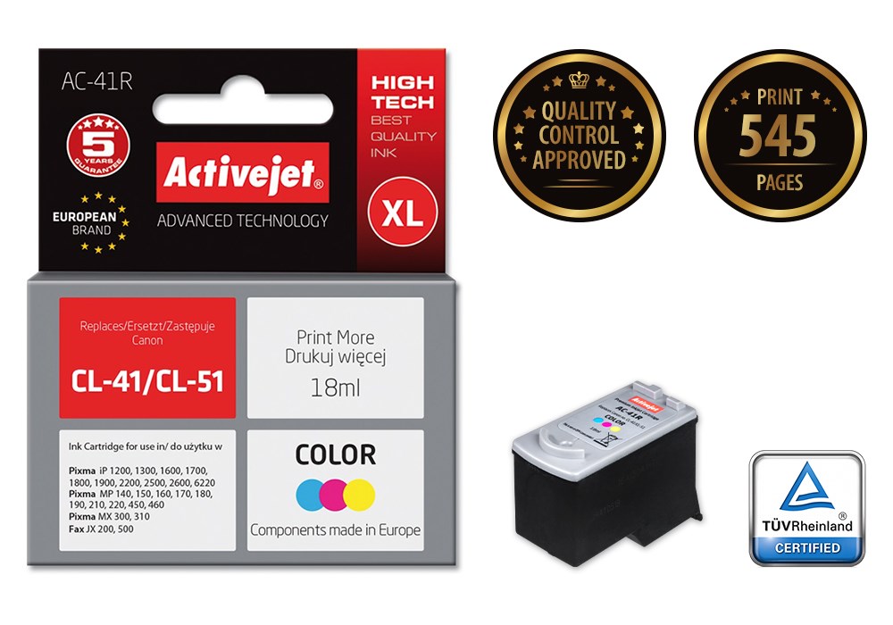 Tinta Activejet AC-41R (zamjena za Canon CL-41/CL-51, premium, 18 ml) boja-1