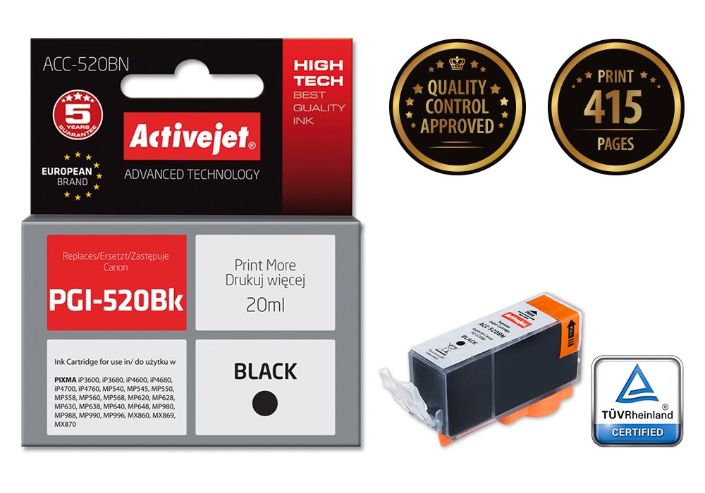 Tinta Activejet ACC-520BN (zamjena za Canon PGI-520Bk, supreme, 20 ml crna)-1