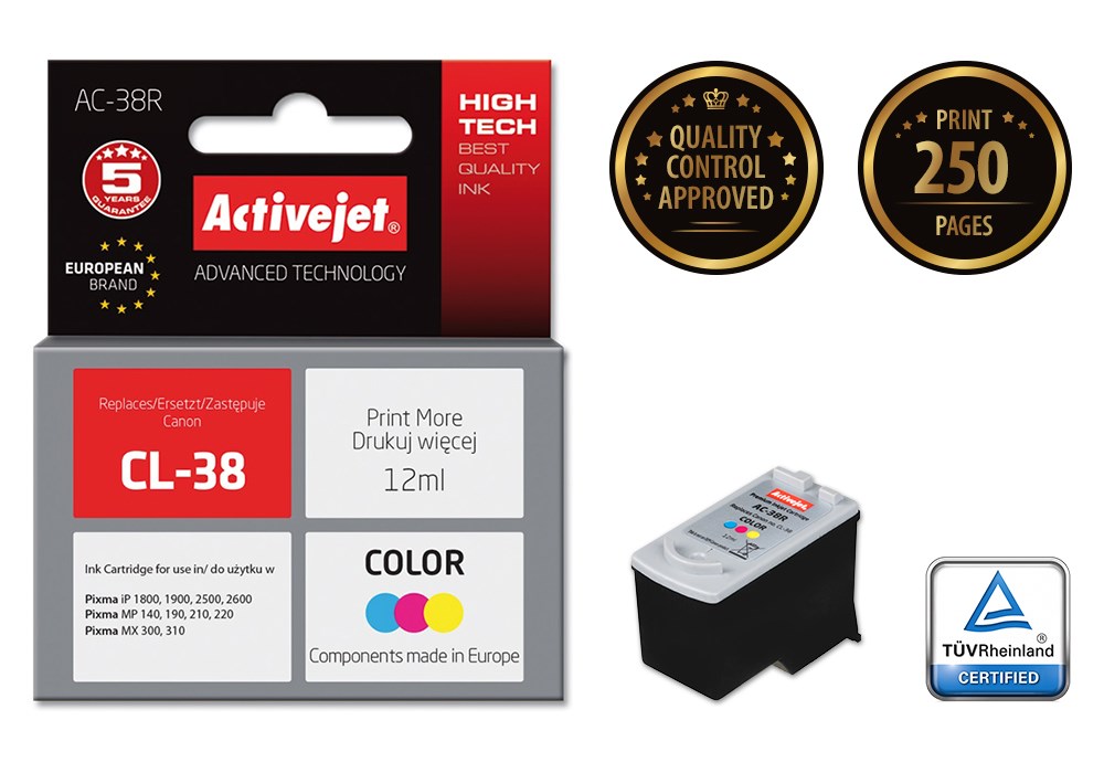 Tinta Activejet AC-38R (zamjena za Canon CL-38, premium, 12 ml) boja-1