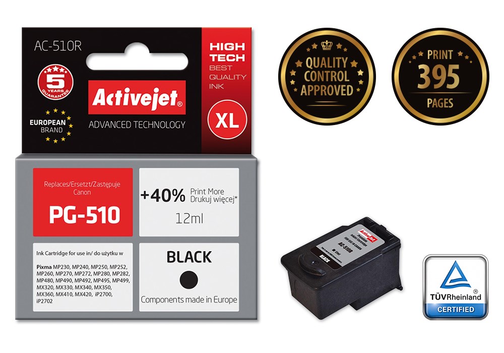 Tinta Activejet AC-510R (zamjena za Canon PG-510, premium, 12 ml) crna-1