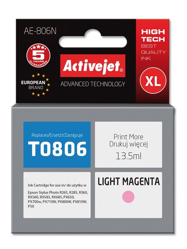 Tinta ACTIVEJET AE-806N (zamjena za Epson T0806, supreme, 13.5 ml) svijetlo ljubičasta-0