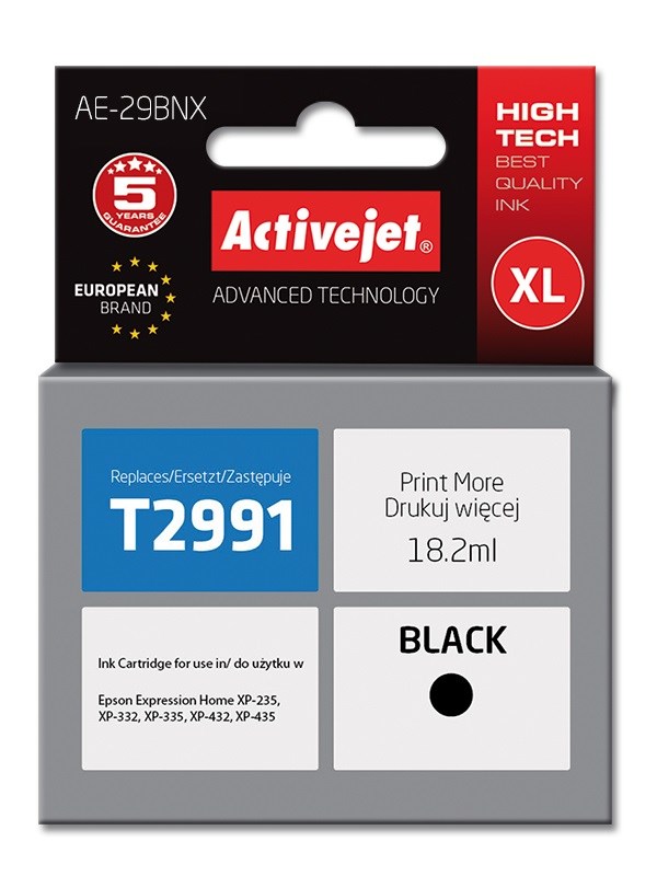 Tinta ACTIVEJET AE-29BNX (zamjena za Epson 29XL T2991, supreme, 18 ml) crna-0