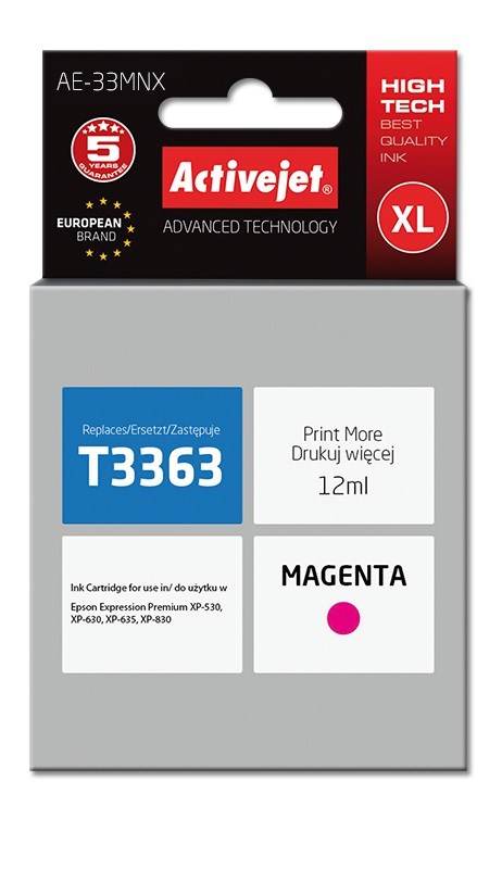 Tinta ACTIVEJET AE-33MNX (zamjena za Epson 33XL T3363, supreme, 12 ml) magenta-0