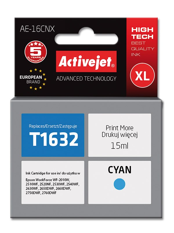 Tinta Activejet AE-16CNX (zamjena za Epson 16XL T1632, supreme, 15 ml, cijan)