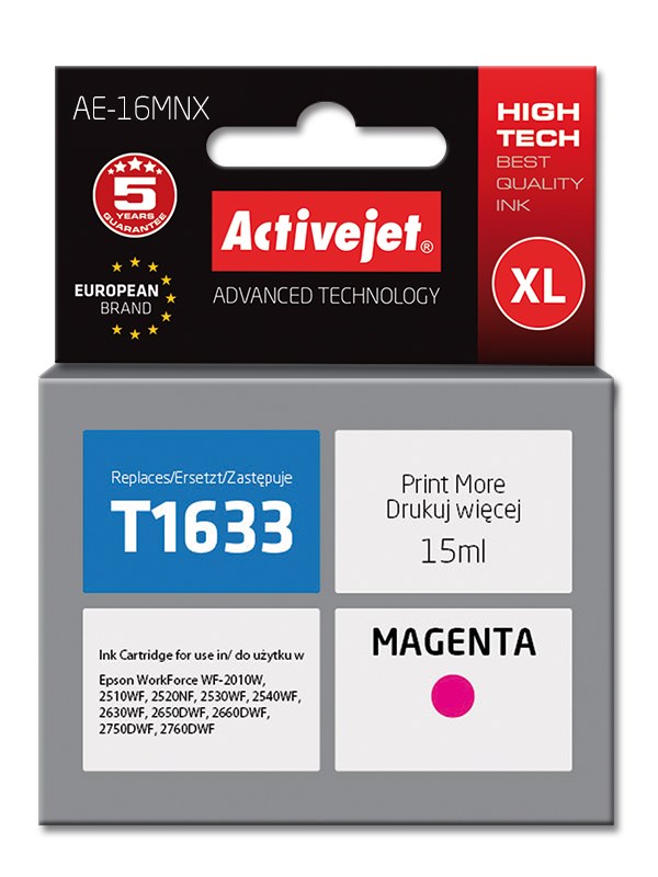Tinta Activejet AE-16MNX (zamjena za Epson 16XL T1633, supreme, 15 ml, magenta)-0