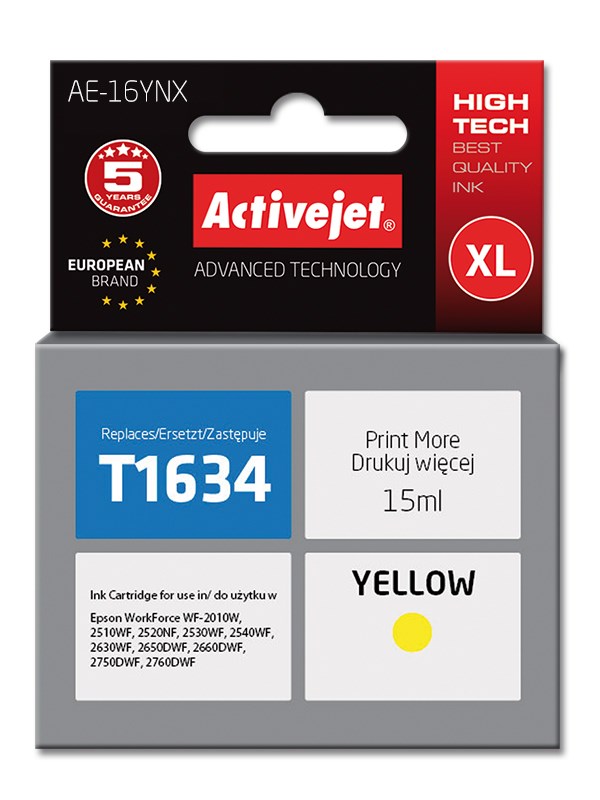 Tinta Activejet AE-16YNX (zamjena za Epson 16XL T1634, supreme, 15 ml, žuta)