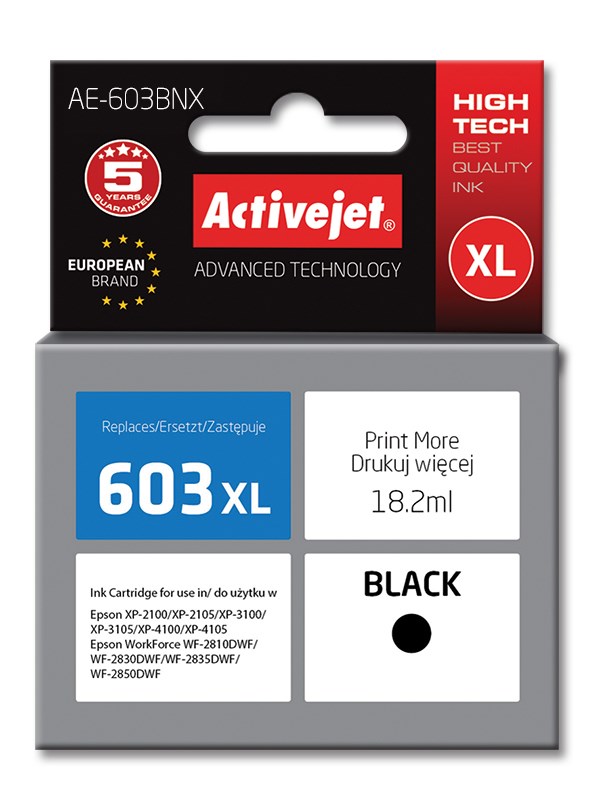Tinta ACTIVEJET AE-603BNX (zamjena za Epson 603XL T03A14, supreme, 18.2 ml) crna-0