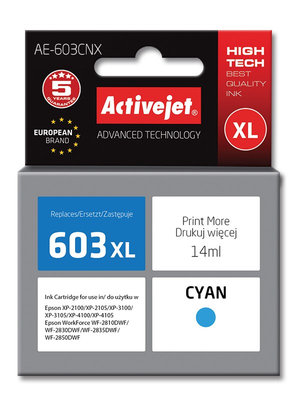 Tinta ACTIVEJET AE-603CNX (zamjena za Epson 603XL T03A24, supreme, 14 ml) cijan-0