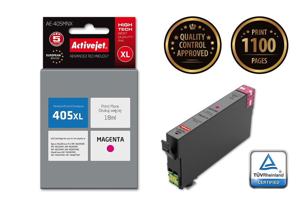 Tinta ACTIVEJET AE-405MNX (zamjena za Epson 405XL C13T05H34010, supreme, 18ml) magenta-1