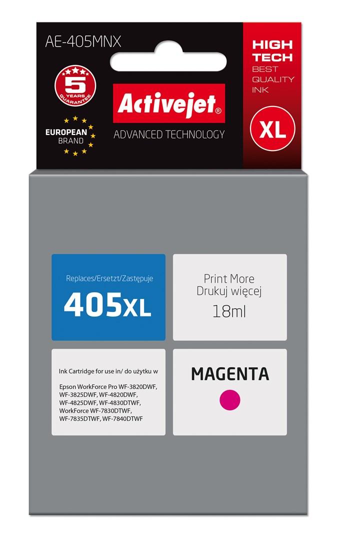 Tinta ACTIVEJET AE-405MNX (zamjena za Epson 405XL C13T05H34010, supreme, 18ml) magenta-0