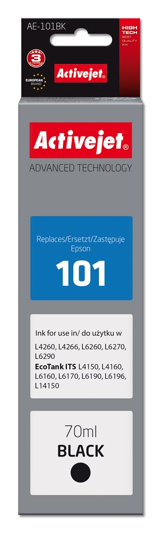Bočica tinte za printer Epson ACTIVEJET AE-101BK (zamjena za Epson 101, Supreme, 70 ml crna)-0