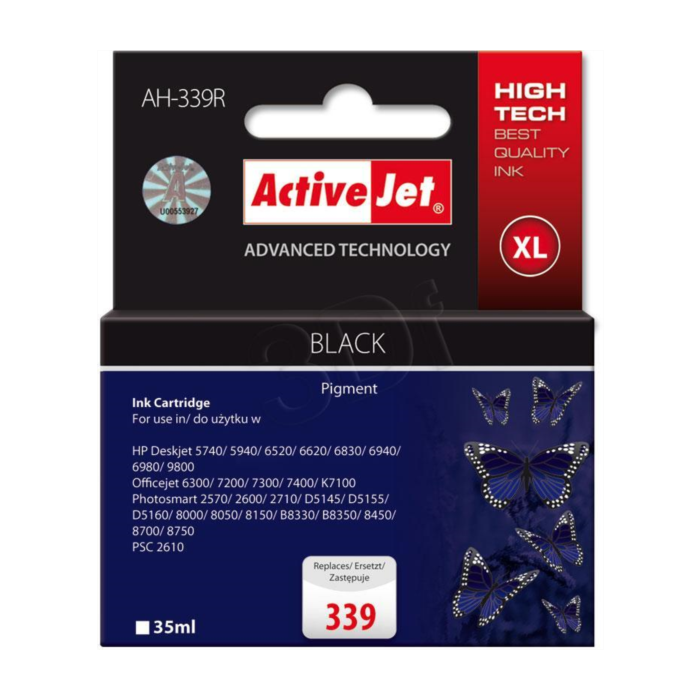 Tinta ACTIVEJET AH-339R za HP printer (zamjena za HP 339 C8767EE, premium, 35 ml) crna-0