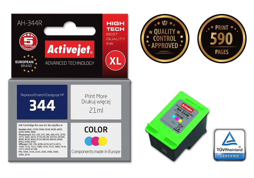 Tinta ACTIVEJET AH-344R za HP printer (zamjena za HP 344 C9363EE, premium, 21 ml) boja-1