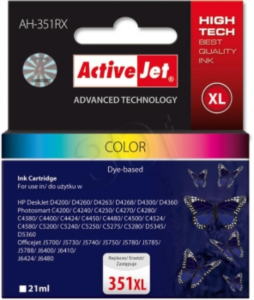 Set tinte ActiveJet HP CB338 351XL (u boji)-0