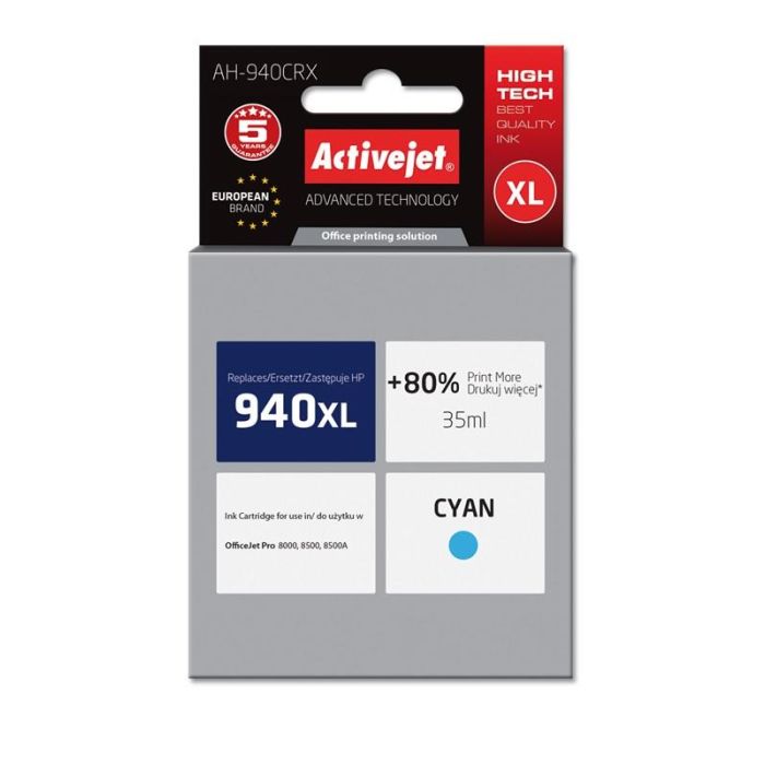 Tinta ACTIVEJET AH-940CRX ink (zamjena za HP 940XL C4907AE, premium, 35 ml) plava