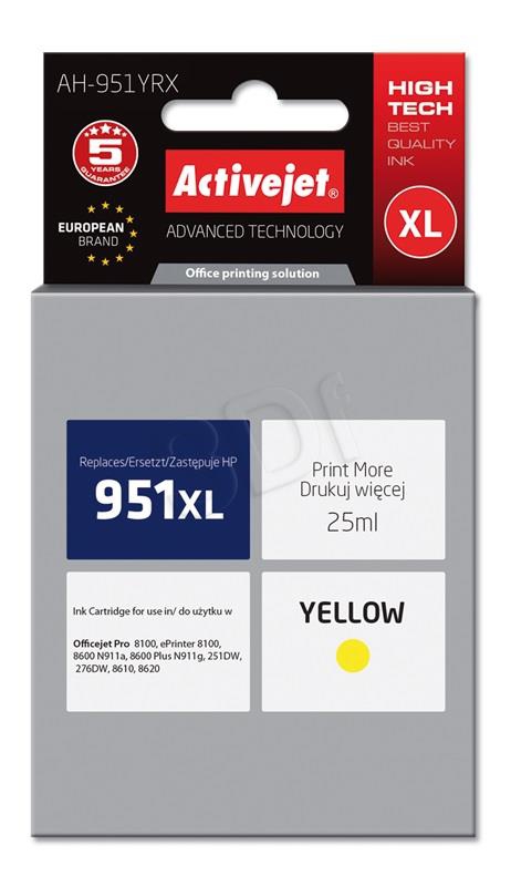 Tinta ACTIVEJET AH-951YRX za HP printer (zamjena za HP 951XL CN048AE, premium, 25 ml) žuta