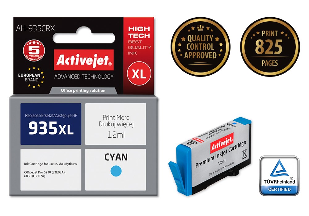 Tinta ACTIVEJET AH-935CRX (zamjena za HP 935XL C2P24AE, premium, 12 ml) cijan-1