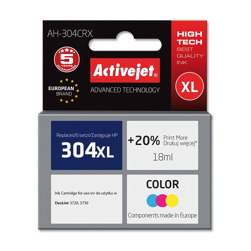Tinta ACTIVEJET AH-304CRX (zamjena za HP 304XL N9K07AE, premium, 18 ml) boja-0