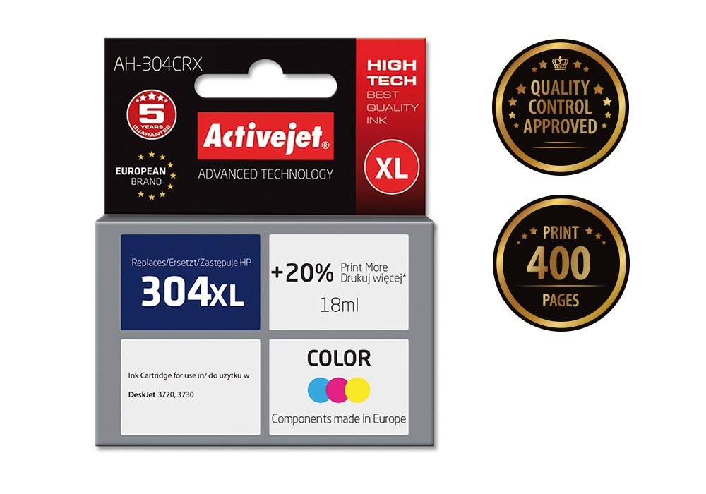 Tinta ACTIVEJET AH-304CRX (zamjena za HP 304XL N9K07AE, premium, 18 ml) boja-1