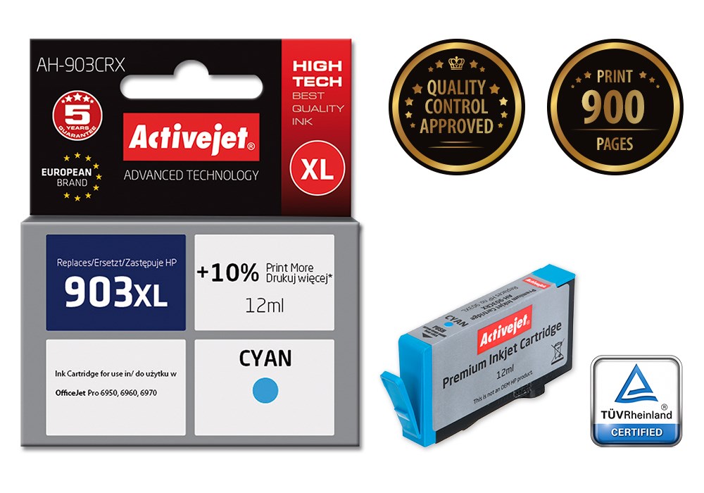 Tinta ACTIVEJET AH-903CRX (zamjena za HP 903XL T6M03AE, premium, 12 ml) cijan-0