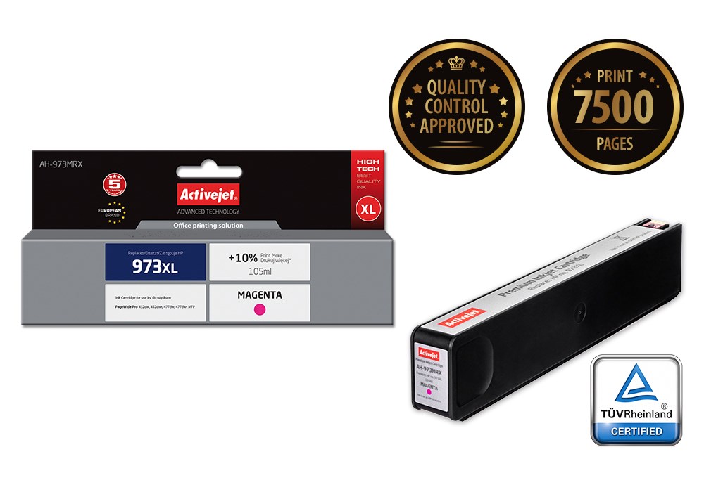 Tinta (ACTIVEJET, AH-973MRX, zamjena za HP 973XL F6T82AE, premium, 105 ml, magenta)-1