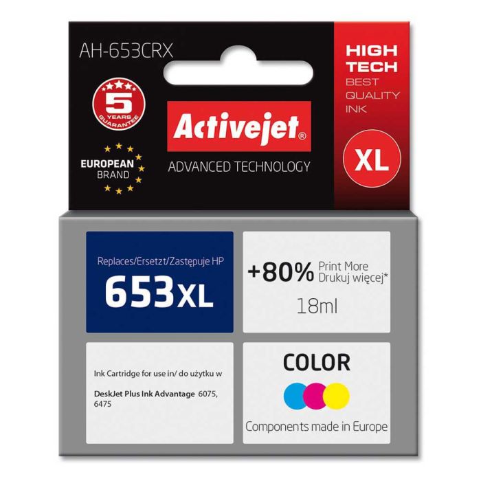 Tinta ACTIVEJET AH-653CRX (zamjena za HP 652 F6V24AE, premium, 320 stranica) boja-0