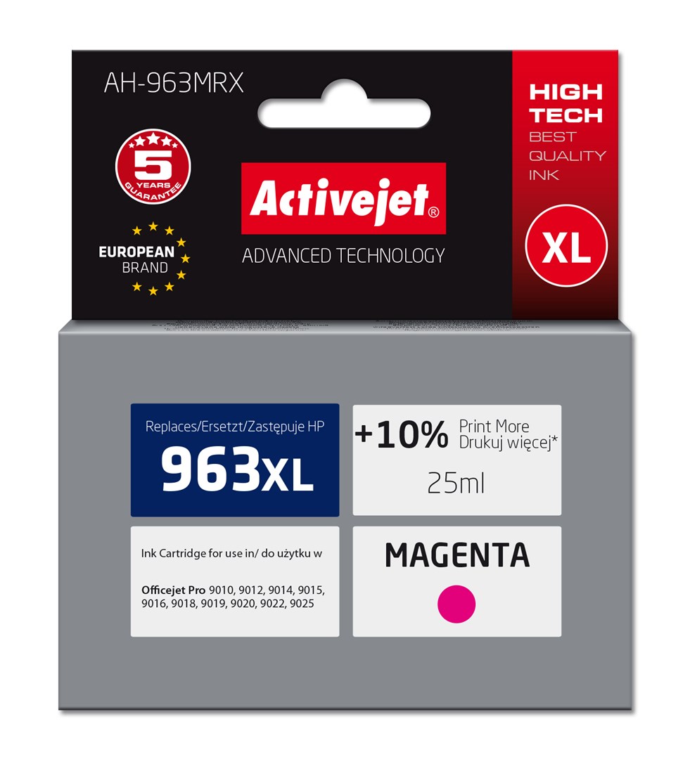 Tinta ACTIVEJET AH-963MRX za HP printere (zamjena za HP 963XL 3JA28AE, premium, 1760 stranica) ljubičasta