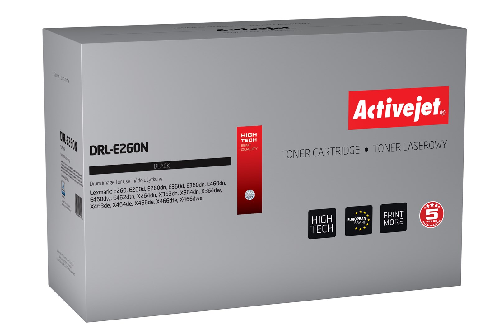 Bubanj za pisač ACTIVEJET DRL-E260N (zamjena za Lexmark E260X22G, supreme, 30000 stranica) crni-0