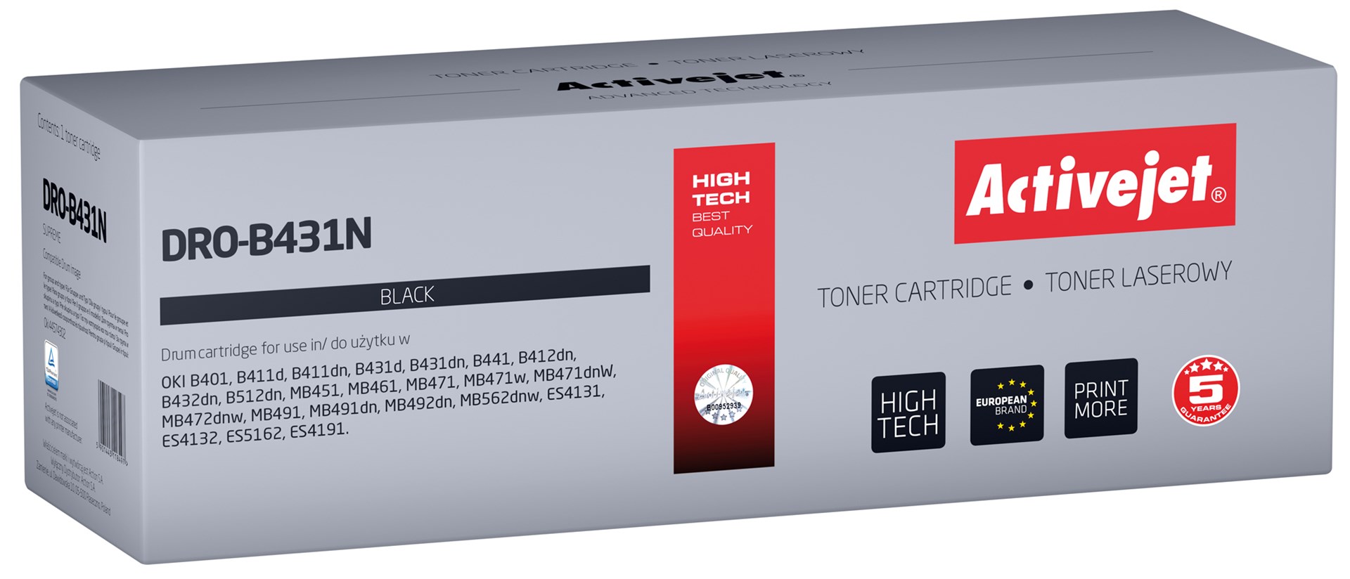 Toner ACTIVEJET DRO-B431N (Kompatibilan, Laserski ispis, Crna, Kapacitet ispisa 25000 stranica)-0