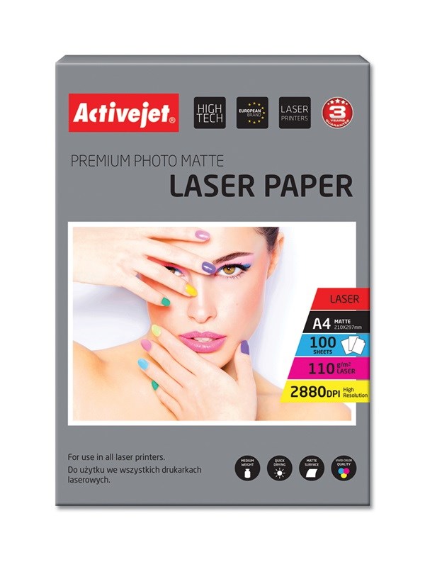Mat fotopapir za laserske printere Activejet AP4-110M100L (A4, 100 komada)