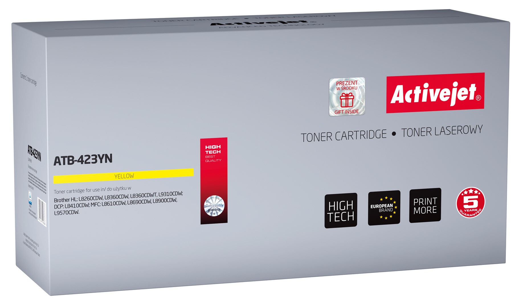 Toner ACTIVEJET ATB-423YN (zamjena za Brother TN-423Y, supreme, 4000 stranica) žuta-0