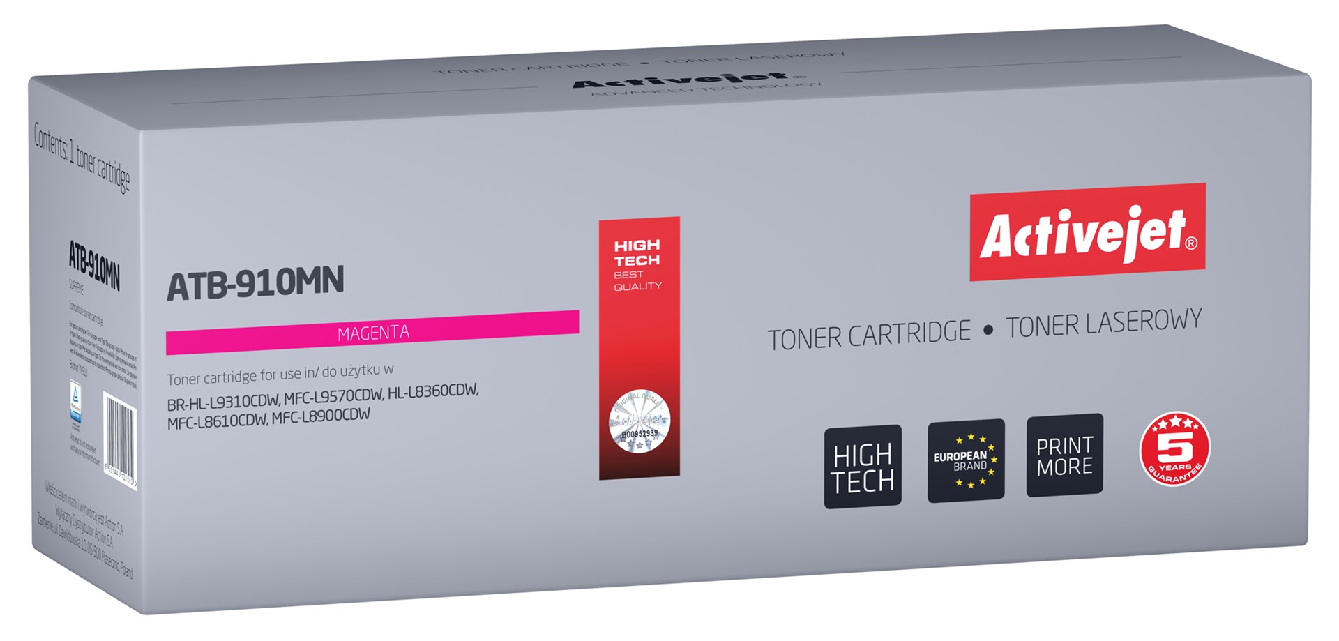 Toner ACTIVEJET ATB-910MN (zamjena za Brother TN-910M, Supreme, 9000 stranica) magenta-0