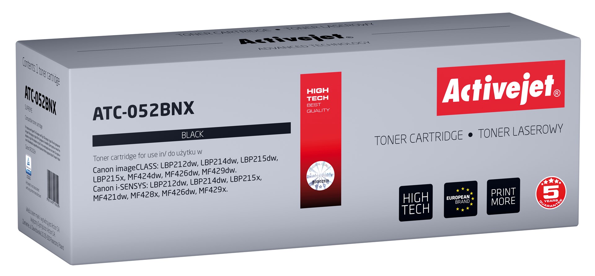Toner ACTIVEJET ATC-052BNX (zamjena za Canon 052BK XL, supreme, 9200 stranica) crna-0