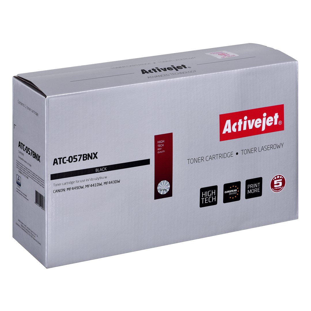 Toner za Canon printere ACTIVEJET ATC-057BNX (zamjena za Canon CRG-057HBK, supreme, 10000 stranica, s čipom) crni