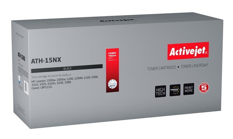 Toner ACTIVEJET ATH-15NX (zamjena za HP 15X C7115X, Canon EP-25, supreme, 4200 stranica) crni