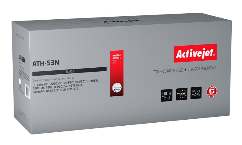 Toner ACTIVEJET ATH-53N (zamjena za HP 53A Q7553A, Canon CRG-715, supreme, 3500 stranica) crni