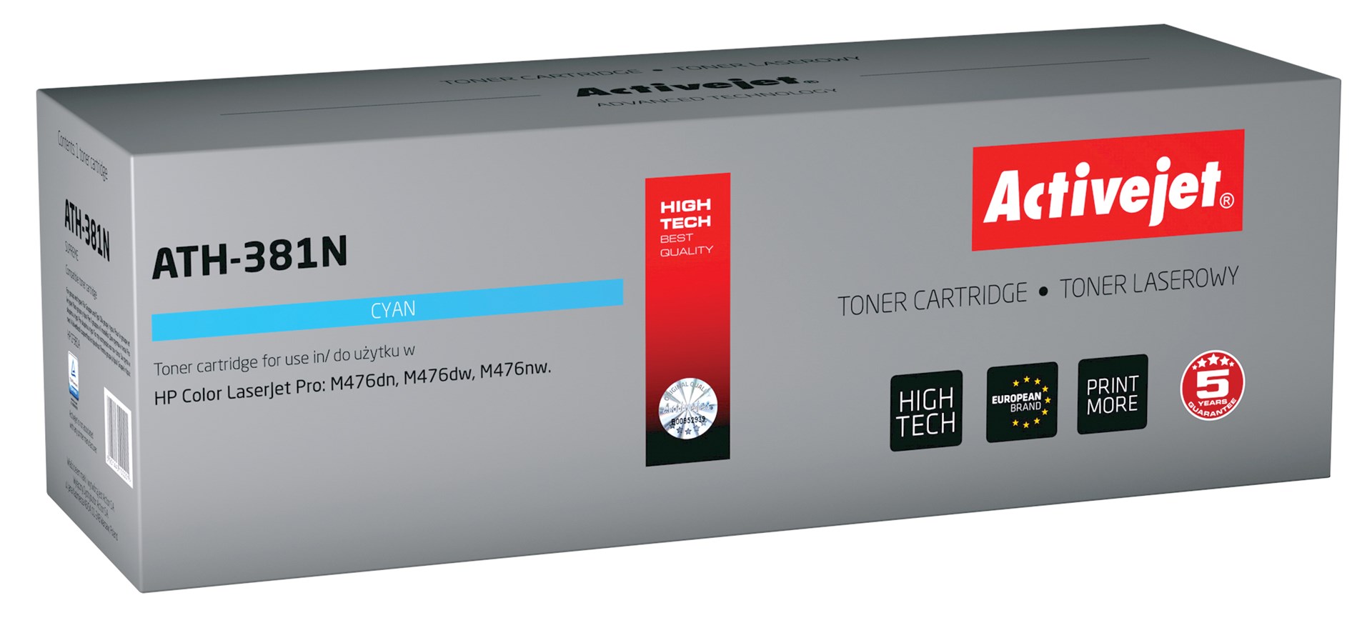 Toner ACTIVEJET ATH-381N (zamjena za HP CF381A, supreme, 2700 stranica) cijan