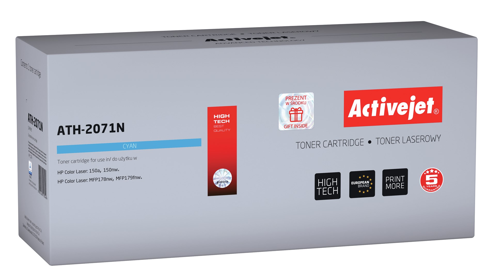 Toner ACTIVEJET ATH-2071N (zamjena za HP 117A 2071A, Supreme, 700 stranica) cijan-0