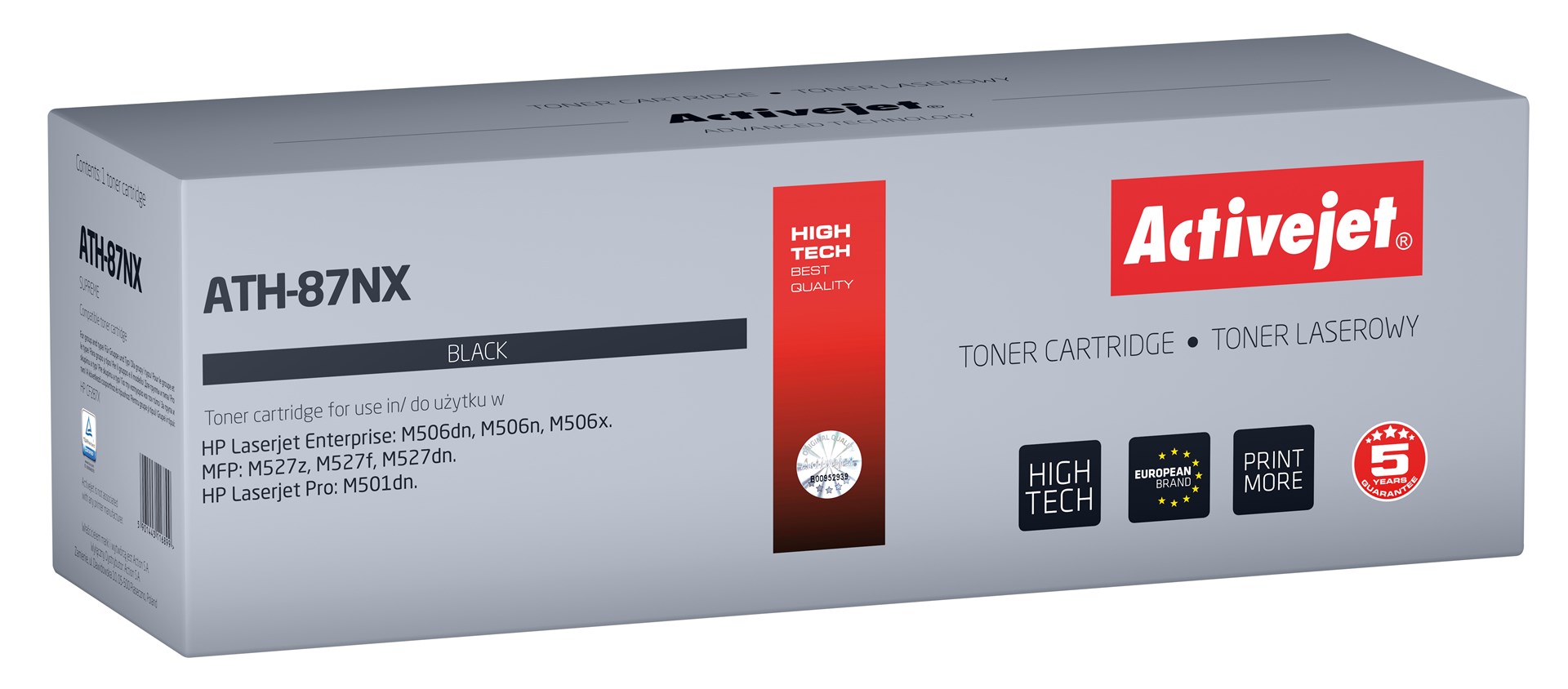 Toner ACTIVEJET ATH-87NX (zamjena za HP 87X CF287X, supreme, 18000 stranica) crni-1