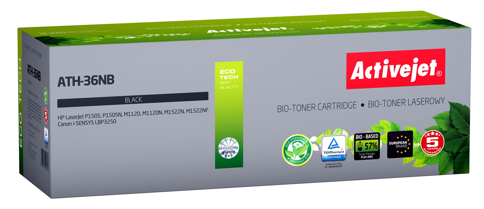 Toner BIO ACTIVEJET ATH-36NB (zamjena za HP 36A CB436A, Canon CRG-713, supreme, 2000 stranica, ECO toner) crni-0