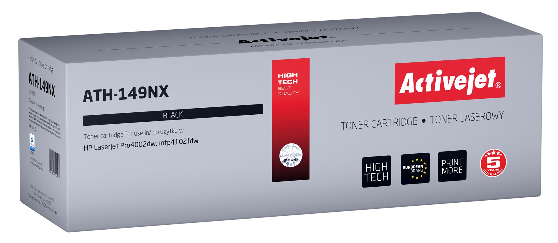 Toner ACTIVEJET ATH-149NX (zamjena za HP 149X W1490X, Supreme, 9500 stranica) crni